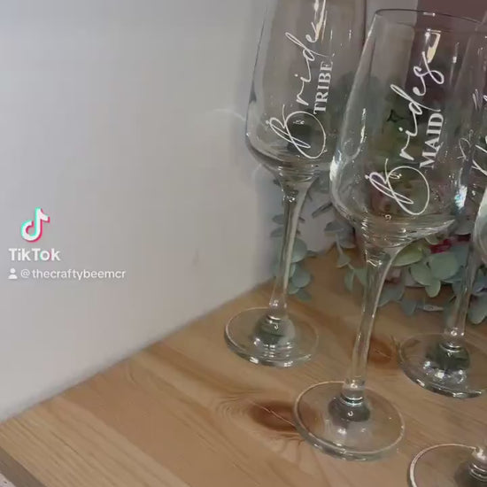 Wedding Morning Bridal Glass | Personalised Champagne Flutes  | Hen Party/Bride Team/Bridesmaids/Gifts for Wedding Party