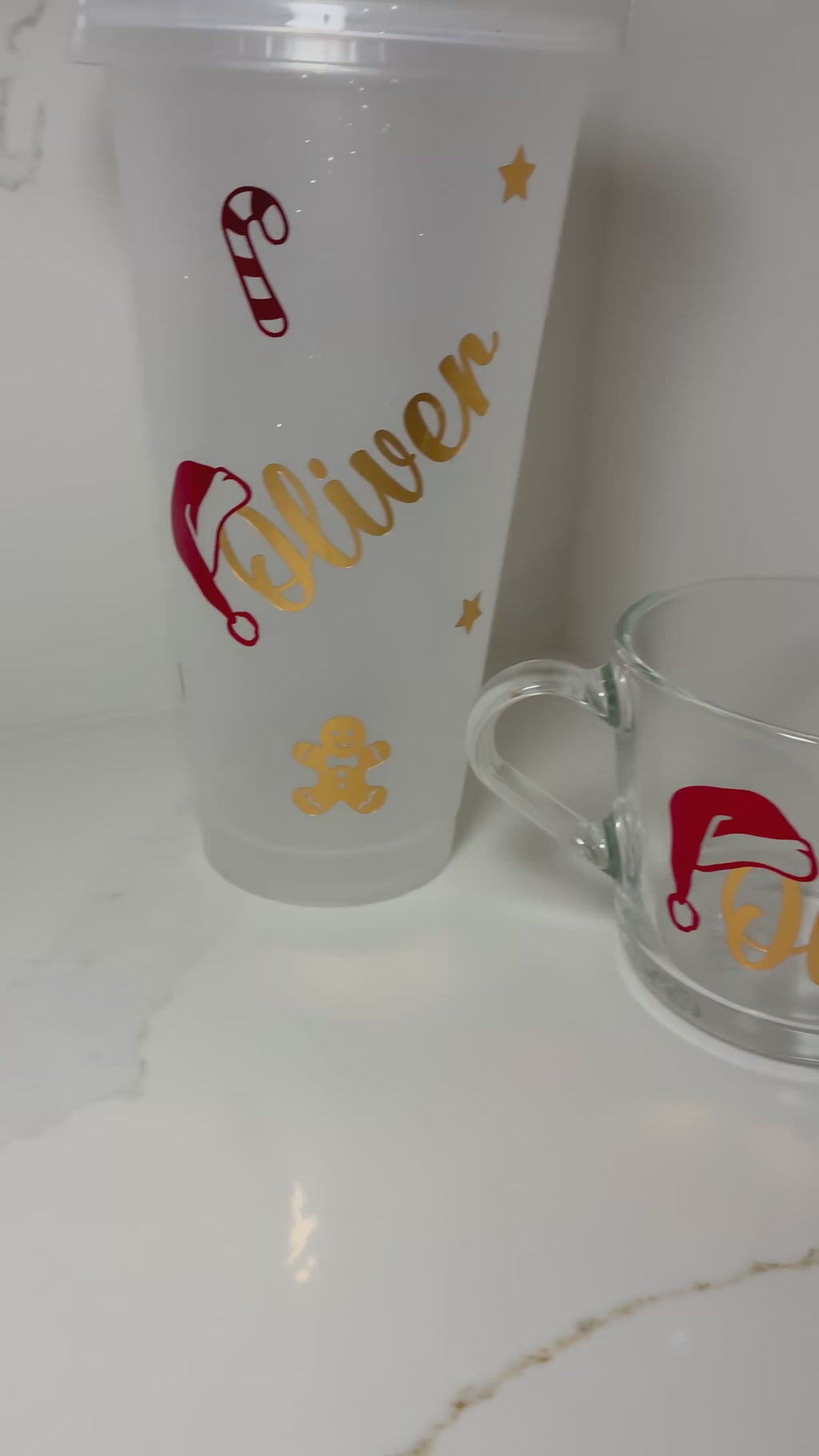 Personalised Christmas Cold Cup: Festive Tumbler with Straw
