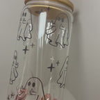 Cute Ghost Middle Finger Glass Cup | Funny Ghost Boo Basket Gift (Copy)