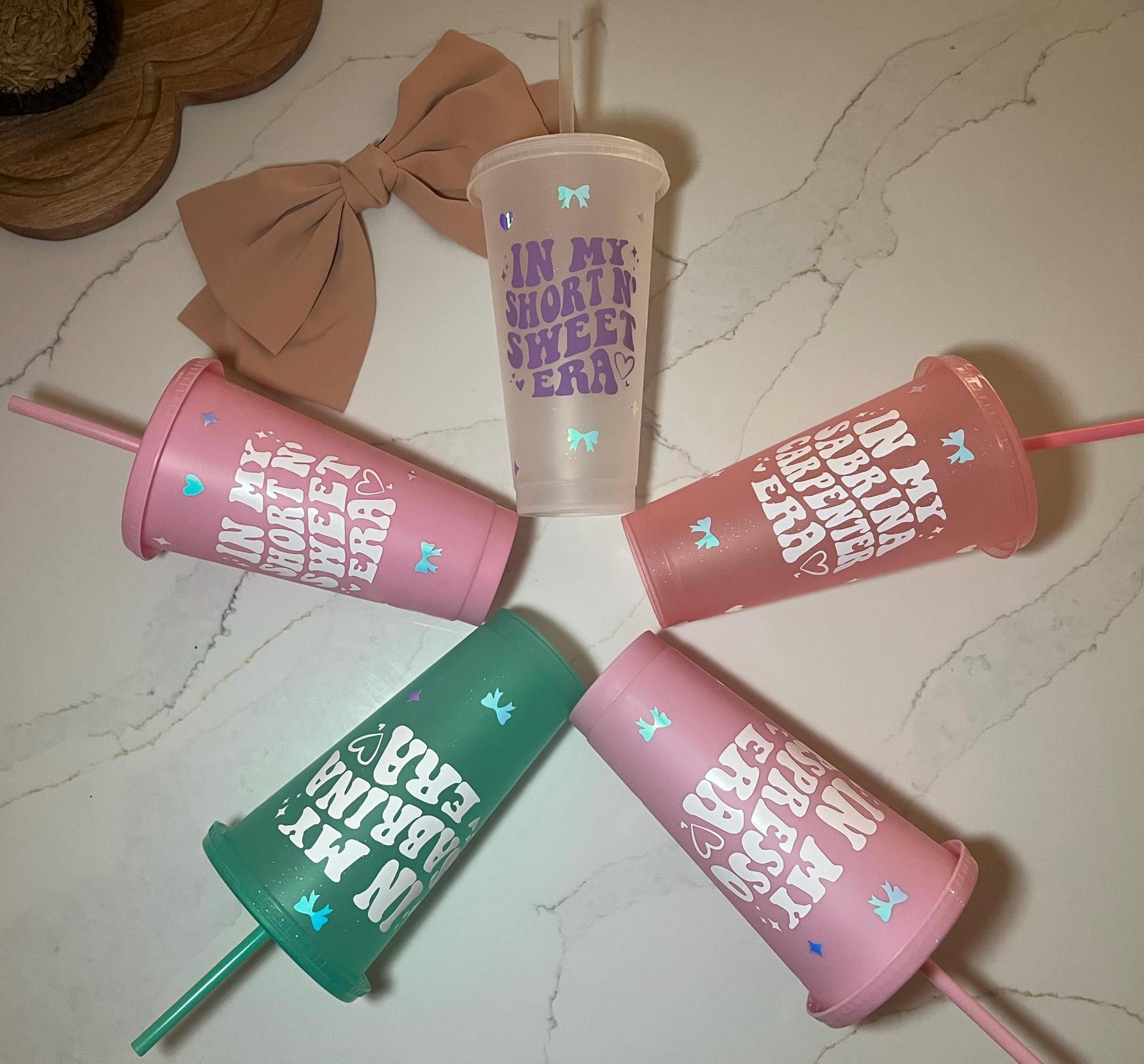 Sabrina Carpenter Cold Cup | Short N Sweet Era Starbucks Tumbler | Personalised Name Sabrina Cup with Straw | Espresso Merch | Birthday Gift - The Crafty Bee