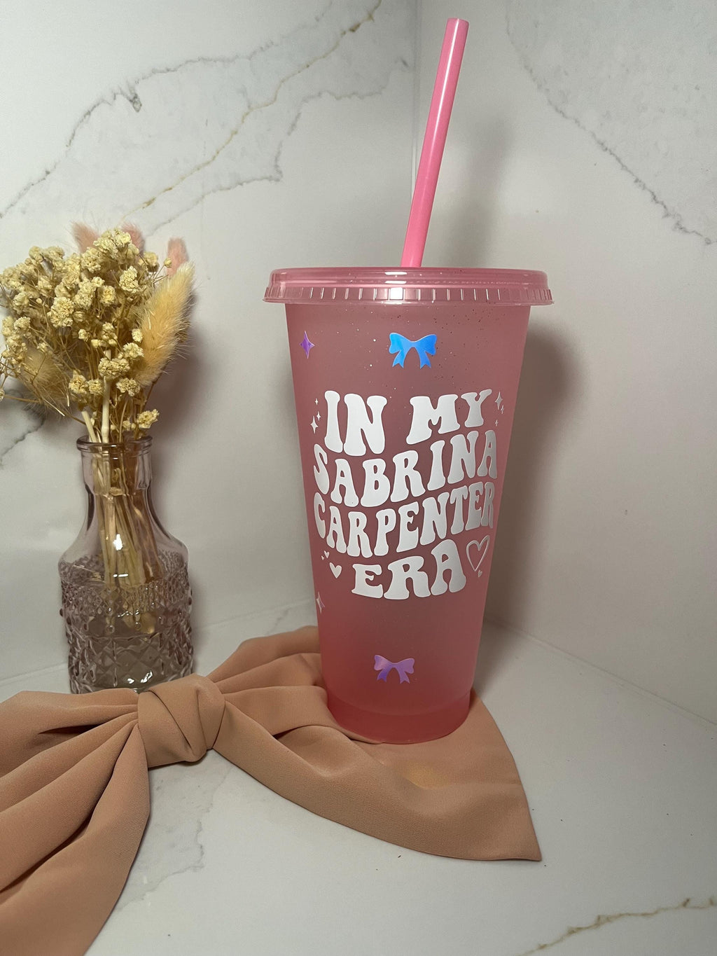 Sabrina Carpenter Cold Cup | Short N Sweet Era Starbucks Tumbler | Personalised Name Sabrina Cup with Straw | Espresso Merch | Birthday Gift - The Crafty Bee