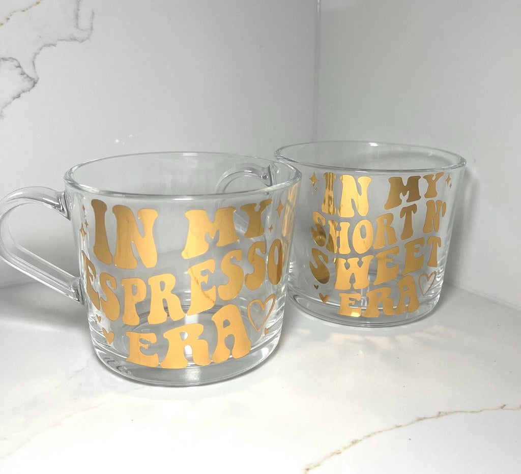 Sabrina Carpenter Mug | Espresso Era Glass Cup | Short N Sweet mug for coffee | Sabrina Gift | Sabrina Tour Fan Merch | Sabrina birthday - The Crafty Bee