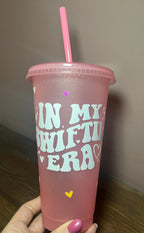 Swiftie Era Cold Cup | Taylor Swift Starbucks Tumbler | Personalised Name Swift Cup with Straw | Swiftie Merch |Taylor Tumbler Birthday Gift - The Crafty Bee