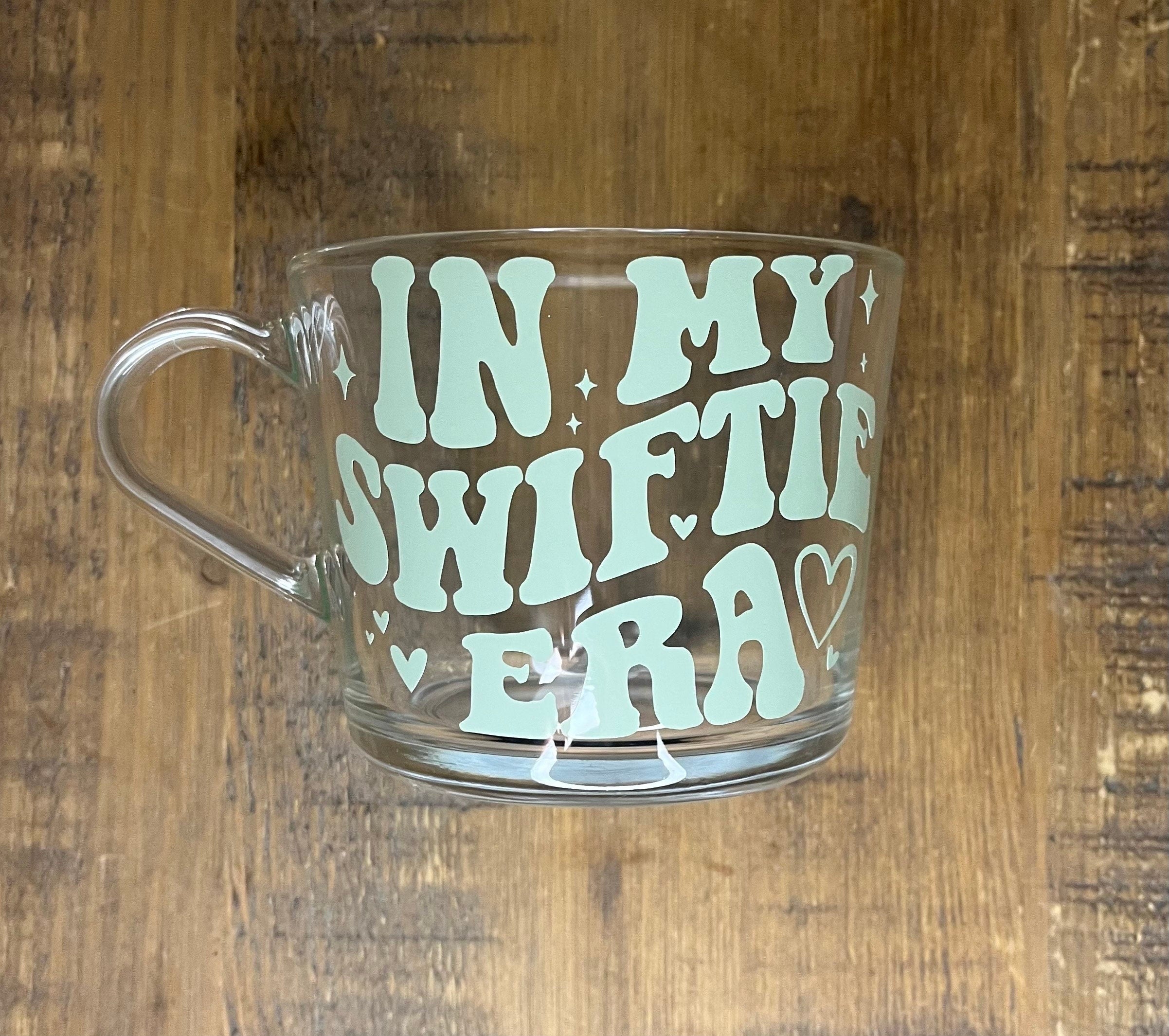 Swiftie The Eras Clear Mug | Swiftie Fan Glass Cup | Swiftie Era Tour themed cup/mug tea/coffee | Taylor Swift Gift | Taylor Swift Fan Merch - The Crafty Bee