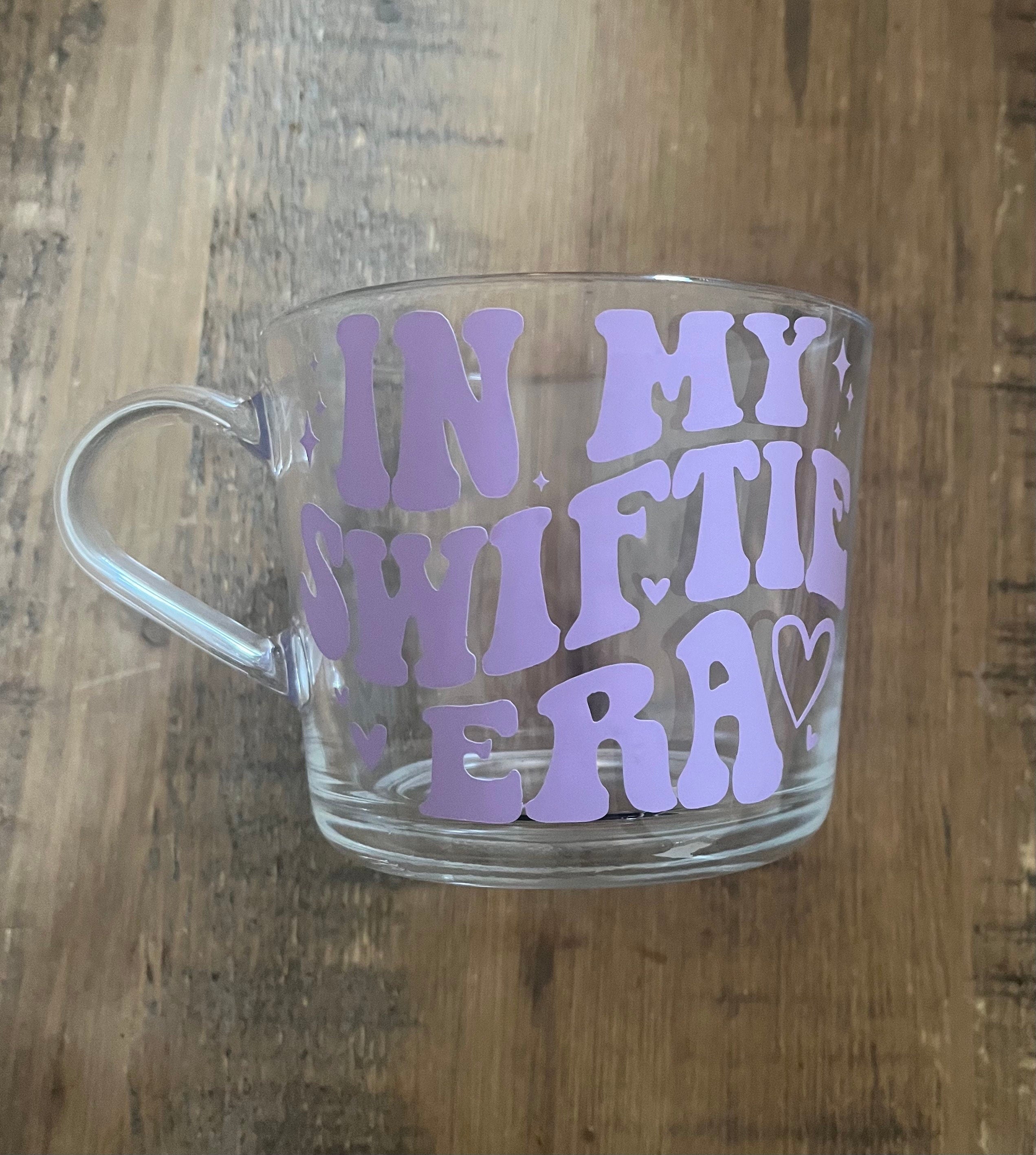 Swiftie The Eras Clear Mug | Swiftie Fan Glass Cup | Swiftie Era Tour themed cup/mug tea/coffee | Taylor Swift Gift | Taylor Swift Fan Merch - The Crafty Bee