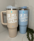 Teacher Era Cold Cup | Personalised Teacher Name Thermal Flask | Teacher Gift Cup with Straw | End of Year Present | Thank you Teacher Gift - The Crafty Bee