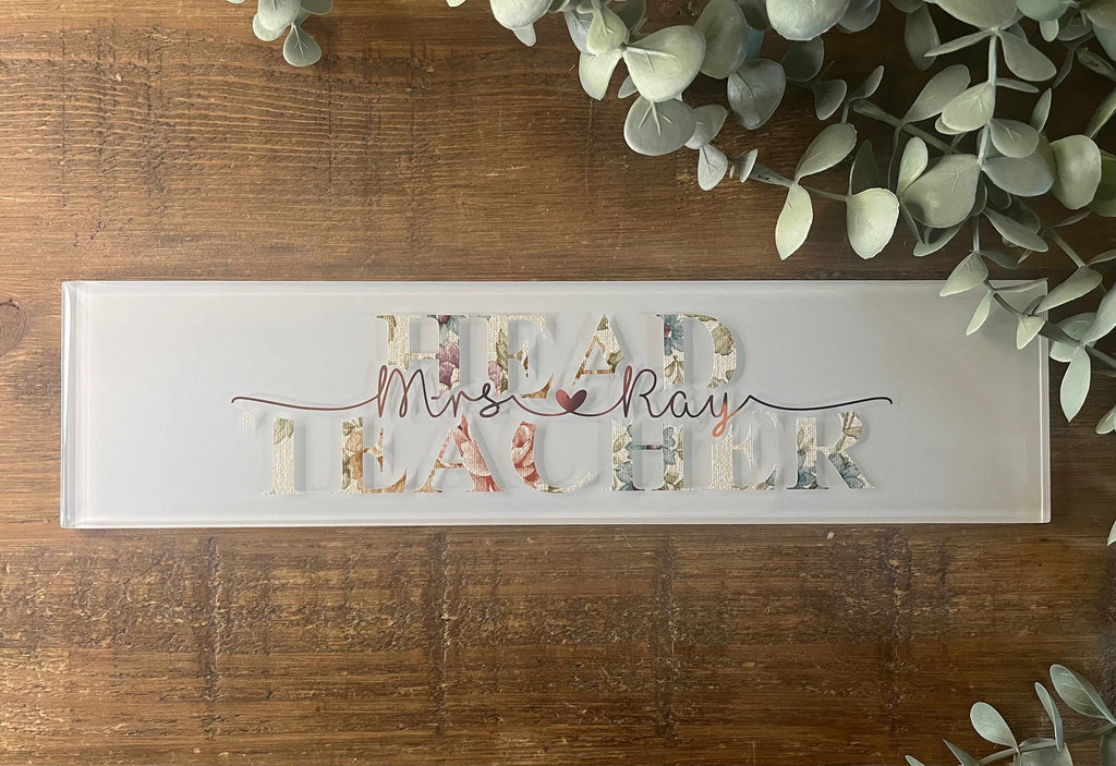 Teacher Gift | Personalised Teacher Tile/Sign/Plaque I Personalised Teacher Retirement Gift I End Of Year Teacher & Headteacher Present - The Crafty Bee