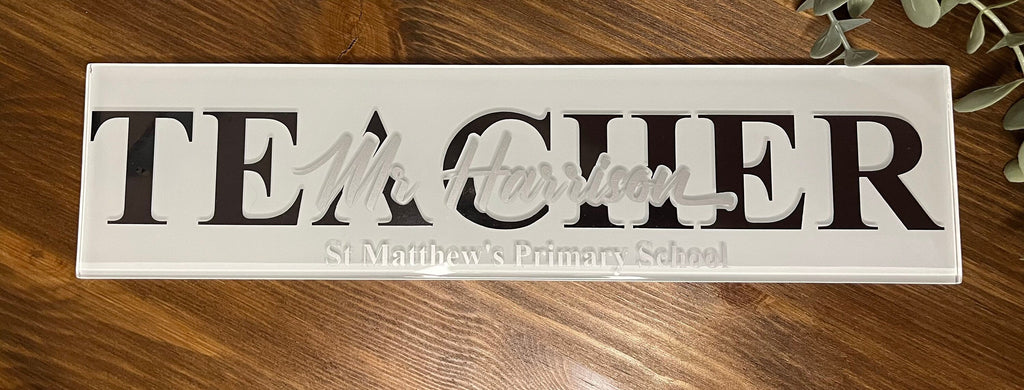 Teacher Gift | Personalised Teacher Tile/Sign/Plaque I Personalised Teacher Retirement Gift I End Of Year Teacher & Headteacher Present - The Crafty Bee
