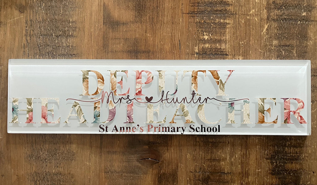 Teacher Gift | Personalised Teacher Tile/Sign/Plaque I Personalised Teacher Retirement Gift I End Of Year Teacher & Headteacher Present - The Crafty Bee