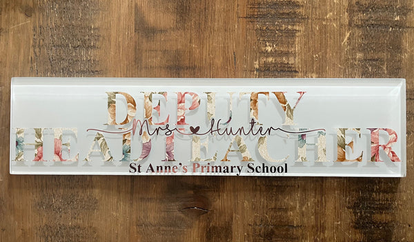 Teacher Gift | Personalised Teacher Tile/Sign/Plaque I Personalised Teacher Retirement Gift I End Of Year Teacher & Headteacher Present - The Crafty Bee