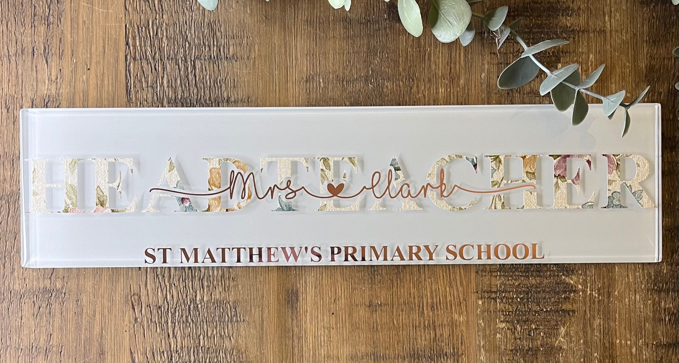 Teacher Gift | Personalised Teacher Tile/Sign/Plaque I Personalised Teacher Retirement Gift I End Of Year Teacher & Headteacher Present - The Crafty Bee