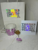 Teacher Gift Set Coffee/Tea Cup | Teacher Era Tumbler Gift set | Teacher Mug, keyring & card gift - The Crafty Bee