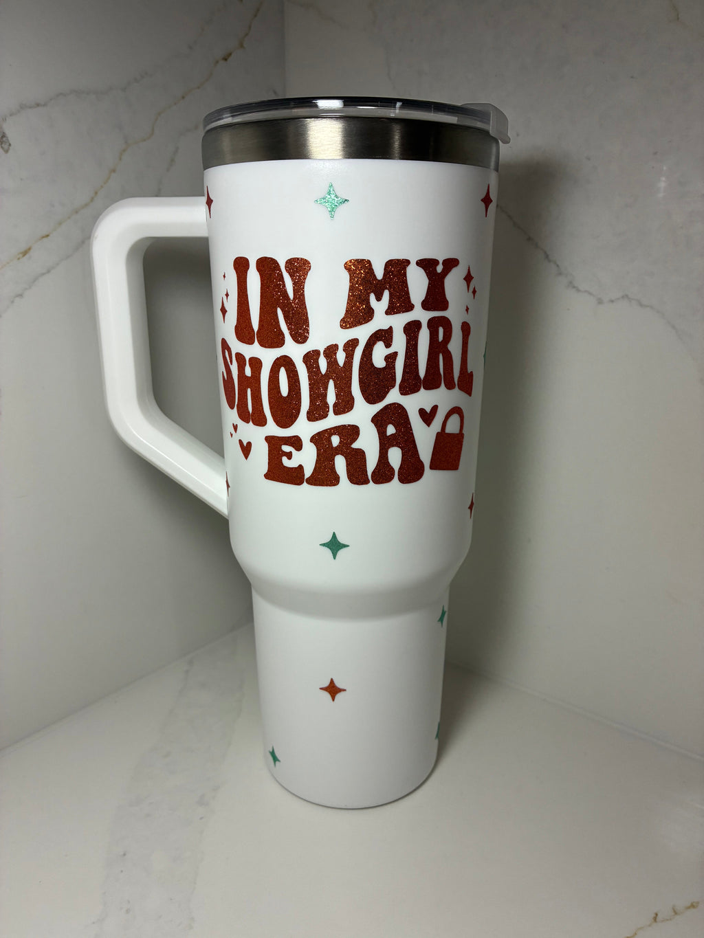 The Life of a Showgirl Cold Cup | Showgirl Era Thermal Cup | Swiftie themed cup/mug tea/coffee | Taylor Swift Gift - The Crafty Bee