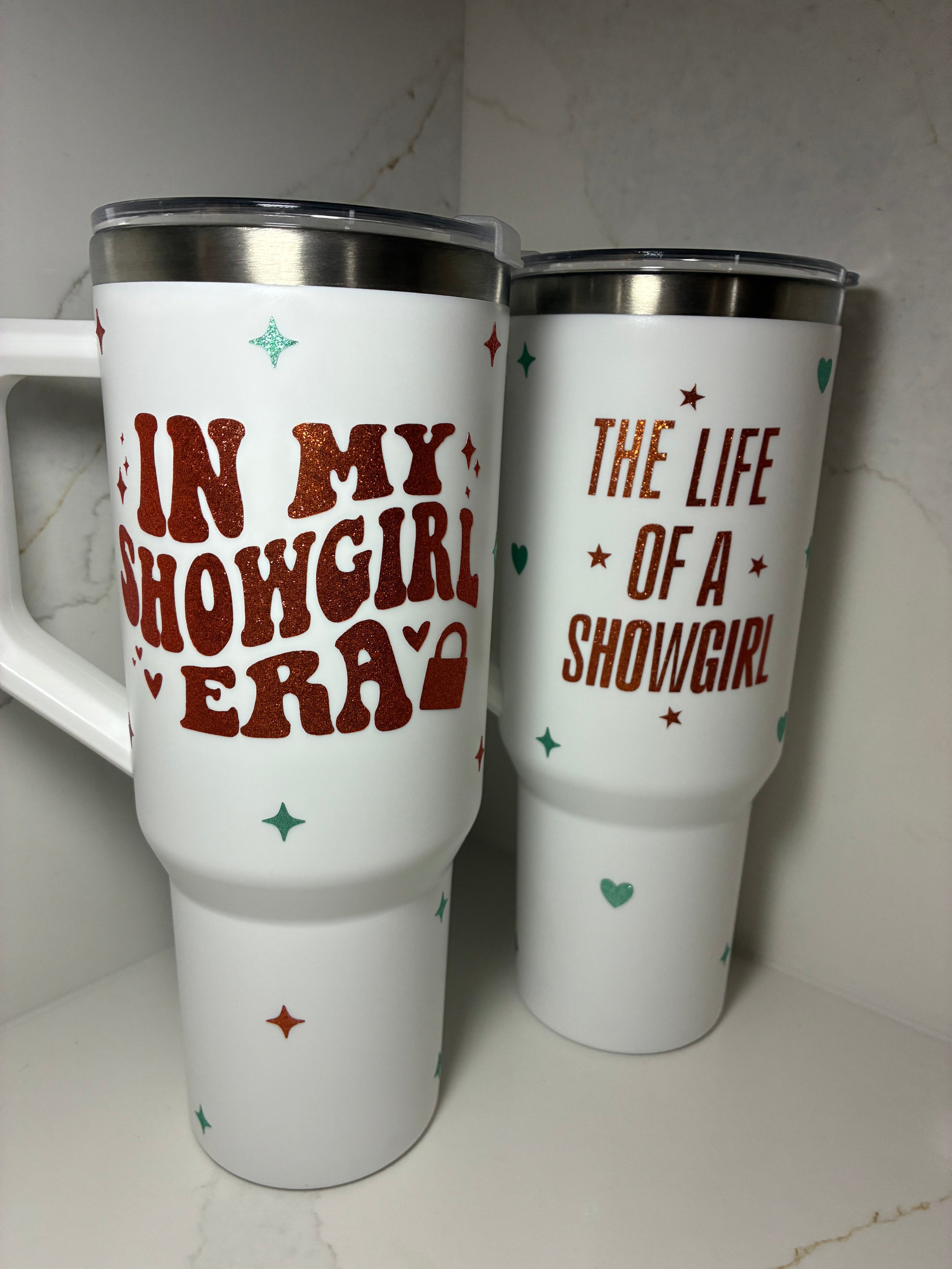 The Life of a Showgirl Cold Cup | Showgirl Era Thermal Cup | Swiftie themed cup/mug tea/coffee | Taylor Swift Gift - The Crafty Bee