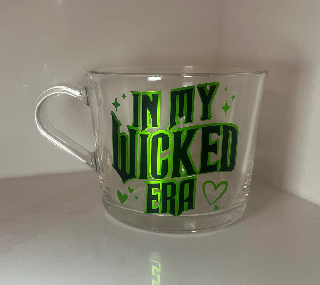 Wicked Clear Mug | In my Wicked Era Glass Cup | Wiked film themed cup/mug tea/coffee | Glinda & Elphaba Gift | Wicked Fan Merch - The Crafty Bee