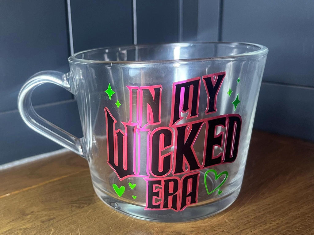 Wicked Clear Mug | In my Wicked Era Glass Cup | Wiked film themed cup/mug tea/coffee | Glinda & Elphaba Gift | Wicked Fan Merch - The Crafty Bee