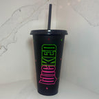 Wicked Cold Cup | Wicked Film Starbucks Tumbler | Personalised Name Wicked Cup with Straw | Glinda & Elphaba Merch | Wicked Birthday Gift - The Crafty Bee